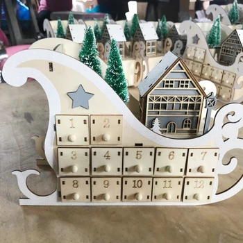 Tree House Sleigh Wooden Advent Calendar Countdown Christmas Party Decor 24 Drawers with LED Light Ornament
Tree House Sleigh Wooden Advent Calendar Countdown Christmas Party Decor 24 Drawers with LED Light Ornament