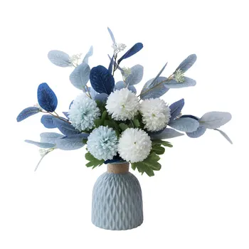Artificial Flower With Vase Tabletop Ceramic Vase House Decoration Bouquet Blue Fake Flower Cloth Bunch Of Flower 
Artificial Flower With Vase Tabletop Ceramic Vase House Decoration Bouquet Blue Fake Flower Cloth Bunch Of Flower