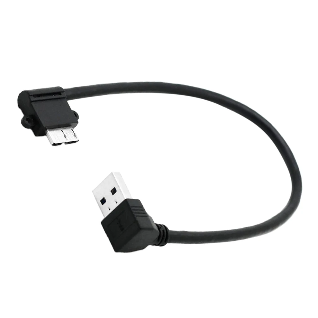 25cm USB 3.0 A Male Plug to Micro B male 10pin 90 Degree Down angle Short Cable 25cm USB 3.0 A Male Plug to Micro B male 10pin 90 Degree Down angle Short Cable