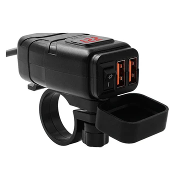 Motorcycle Double USB Super Fast Charging+Voltmeter Waterproof QC 3.0 Quick Charge 12V Voltmeter Handlebar Mounting Bracket
Motorcycle Double USB Super Fast Charging+Voltmeter Waterproof QC 3.0 Quick Charge 12V Voltmeter Handlebar Mounting Bracket