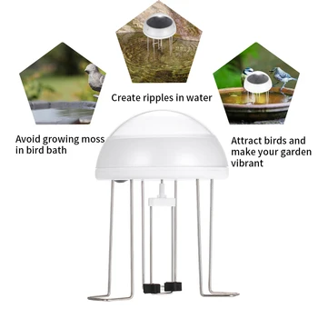New Style Fountain Solar Water Wiggler For Bird Bath Solar Powered Water Agitator With Battery Pond Decoration Garden Decor
New Style Fountain Solar Water Wiggler For Bird Bath Solar Powered Water Agitator With Battery Pond Decoration Garden Decor