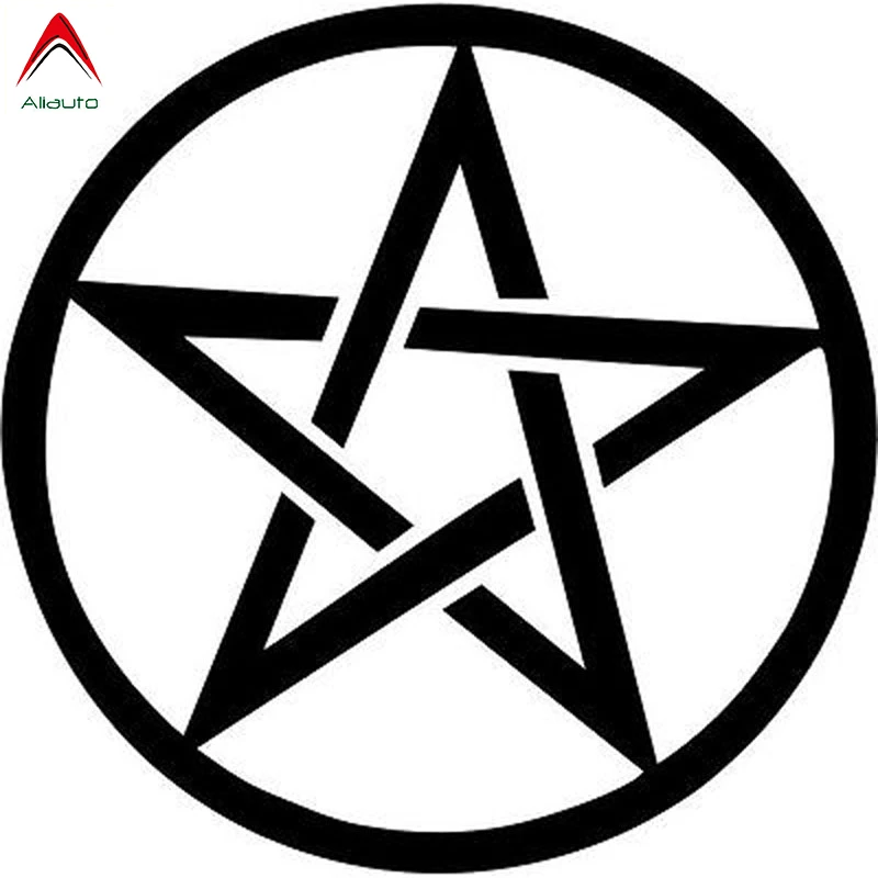 

Aliauto Creative Car Sticker Pentagram Star Symbolic Fashion Vinyl Motorcycle Accessories PVC Decal Black/Silver,11cm*11cm