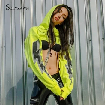 Streetwear Reflectice Print Oversized Hoodies Crop Pullover with Metal Chain Women Green Long Sleeve Sweatshirt Gothic Clothes
Streetwear Reflectice Print Oversized Hoodies Crop Pullover with Metal Chain Women Green Long Sleeve Sweatshirt Gothic Clothes
