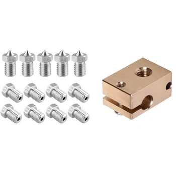 1 Set Stainless Steel 3D Printer Nozzles Extruder Nozzle & 1 Pcs Copper Brass Heater Block 
1 Set Stainless Steel 3D Printer Nozzles Extruder Nozzle & 1 Pcs Copper Brass Heater Block