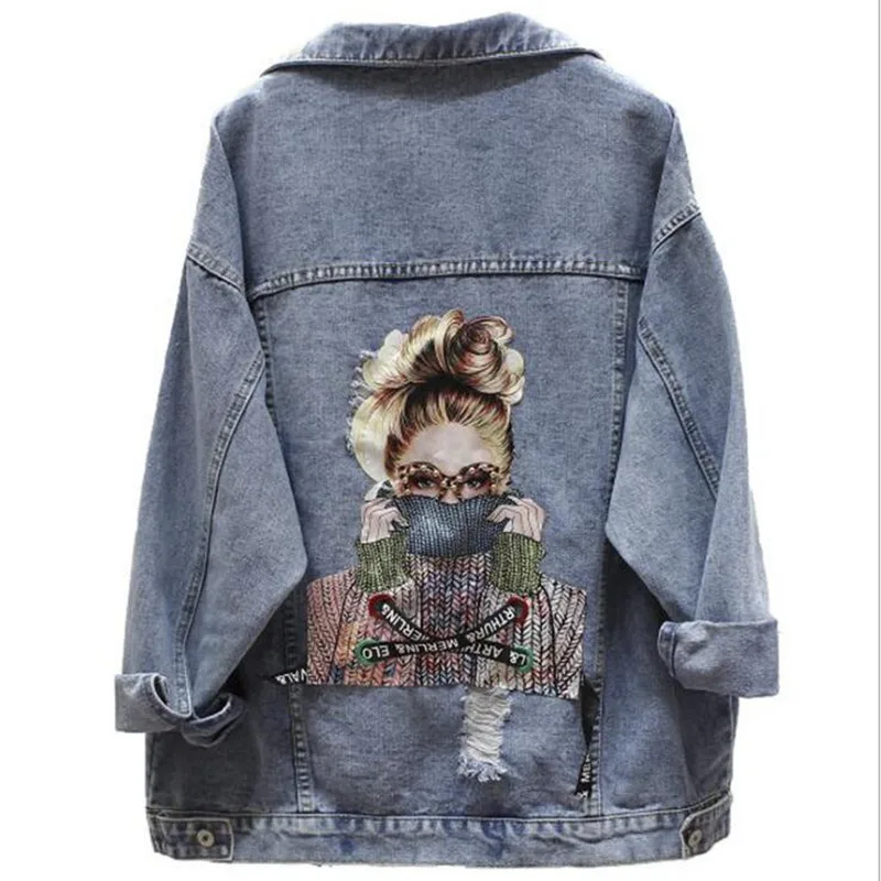 Back Letter Printed Denim Jacket 2019 Autumn Ripped Holes Jean Coat Patchwork BF Style Jeans Coats And Jackets
Back Letter Printed Denim Jacket 2019 Autumn Ripped Holes Jean Coat Patchwork BF Style Jeans Coats And Jackets
