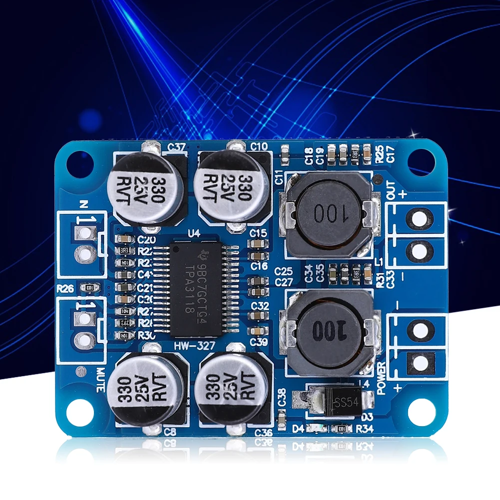 DC 8-24V 60W Digital Power Amplifier Board TPA3118 PBTL Industrial Control Elements Mono Digital Power Amplifier Board
DC 8-24V 60W Digital Power Amplifier Board TPA3118 PBTL Industrial Control Elements Mono Digital Power Amplifier Board