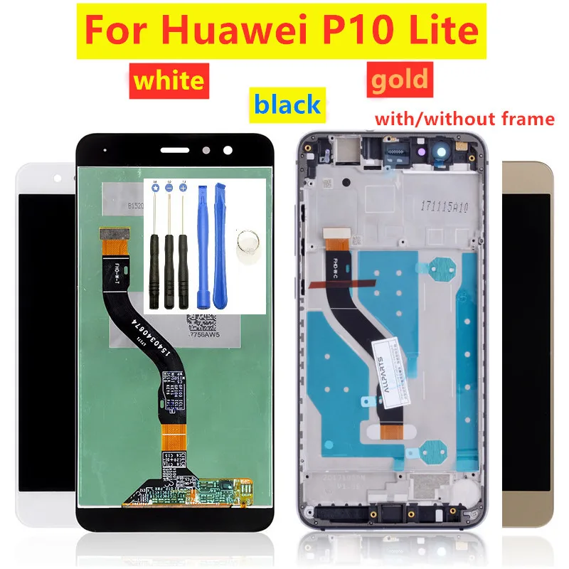 5 2 "ЖК-дисплей для Huawei P10 Lite ЖК-экран с рамкой WAS-LX1 WAS-LX1A сенсорный экран