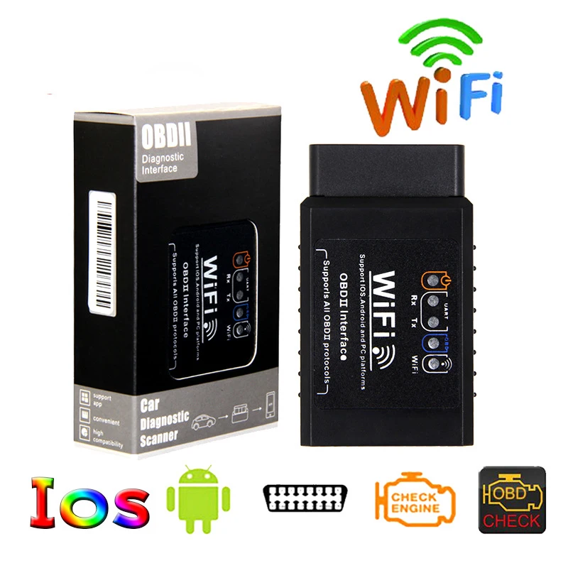 Auto ELM327 Wireless OBD2 Scanner Car Wifi OBD Detector Automobile Fault Code Reader
Auto ELM327 Wireless OBD2 Scanner Car Wifi OBD Detector Automobile Fault Code Reader