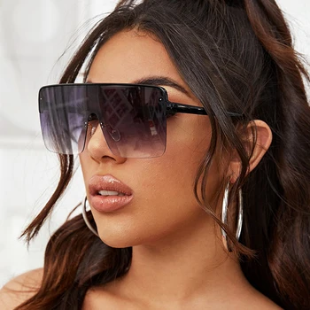 New trend big frame Semi-Rimless sunglasses female one-piece box transparent color sunglasses glasses glasses women
New trend big frame Semi-Rimless sunglasses female one-piece box transparent color sunglasses glasses glasses women