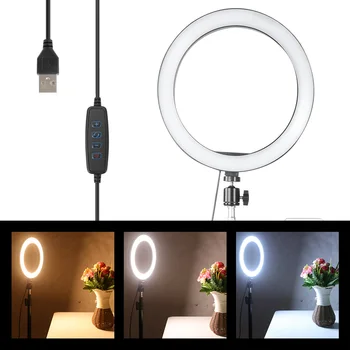 10 Inch Dimmable LED Ring Fill Light USB Camera Video Lamp with Tripod Phone Clip Set
10 Inch Dimmable LED Ring Fill Light USB Camera Video Lamp with Tripod Phone Clip Set