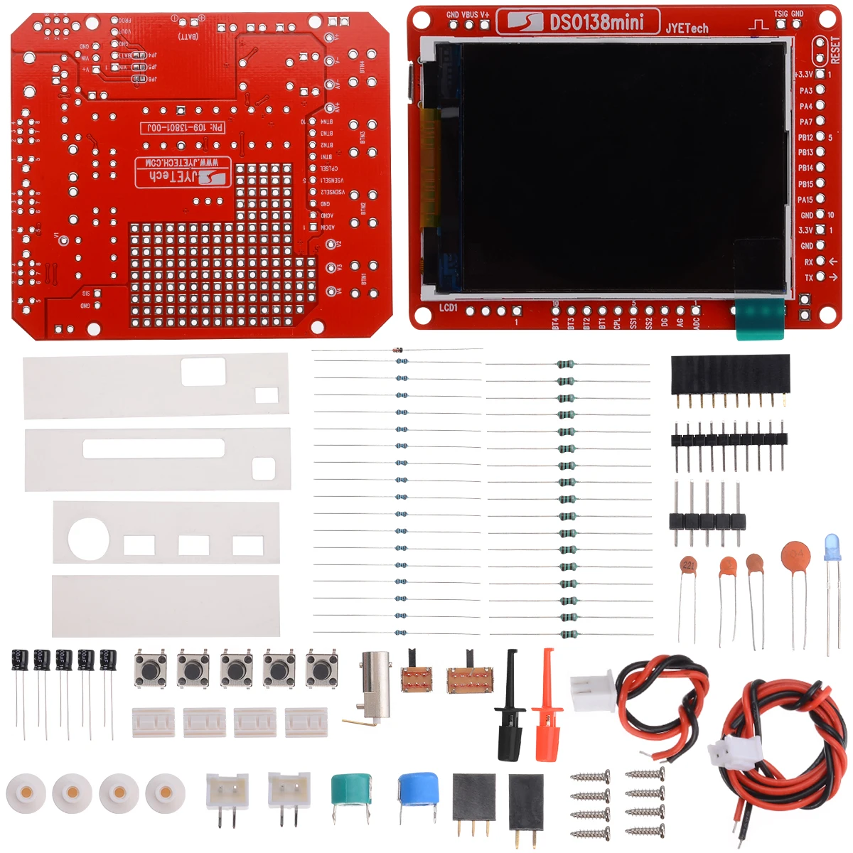 1 set Durable DC / AC / GND Mini DSO138 Digital Oscilloscope Kit Pre-soldered + Clear Case DSO138 1MSa/s Measuring Instruments
1 set Durable DC / AC / GND Mini DSO138 Digital Oscilloscope Kit Pre-soldered + Clear Case DSO138 1MSa/s Measuring Instruments