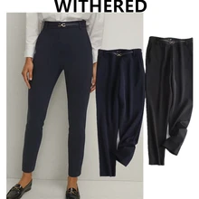 Dave&Di england style fashion simple office lady suits pants women with belt pantalones mujer pantalon femme trousers women set 
Dave&Di england style fashion simple office lady suits pants women with belt pantalones mujer pantalon femme trousers women set
