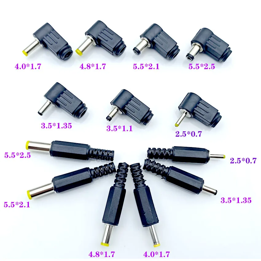 65Pcs 5.5x2.5 5.5x2.1 4.8x1.7 4.0x1.7 3.5x1.35 2.5x0.7mm Male DC Power Plug Connector 90 degree 180 degree DC Plugs
65Pcs 5.5x2.5 5.5x2.1 4.8x1.7 4.0x1.7 3.5x1.35 2.5x0.7mm Male DC Power Plug Connector 90 degree 180 degree DC Plugs
