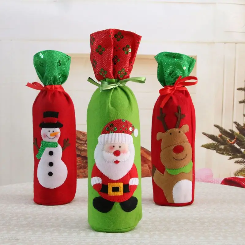 3pcs Santa Claus Reindeer Snowman Champagne Red Wine Bottle Cover Bags Christmas Table Dinner Decoration Home Party Decors
3pcs Santa Claus Reindeer Snowman Champagne Red Wine Bottle Cover Bags Christmas Table Dinner Decoration Home Party Decors