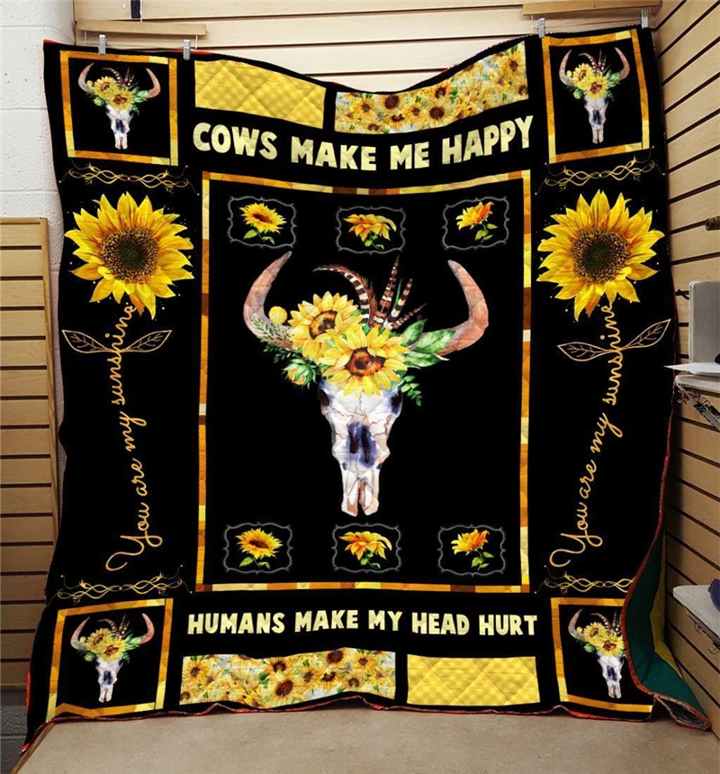 Summer-Sunflower-Print-Quilt-For-Kids-School-Adults-Bed-Soft-Warm-Thin-Blanket-Cotton-Quilt-King (1)