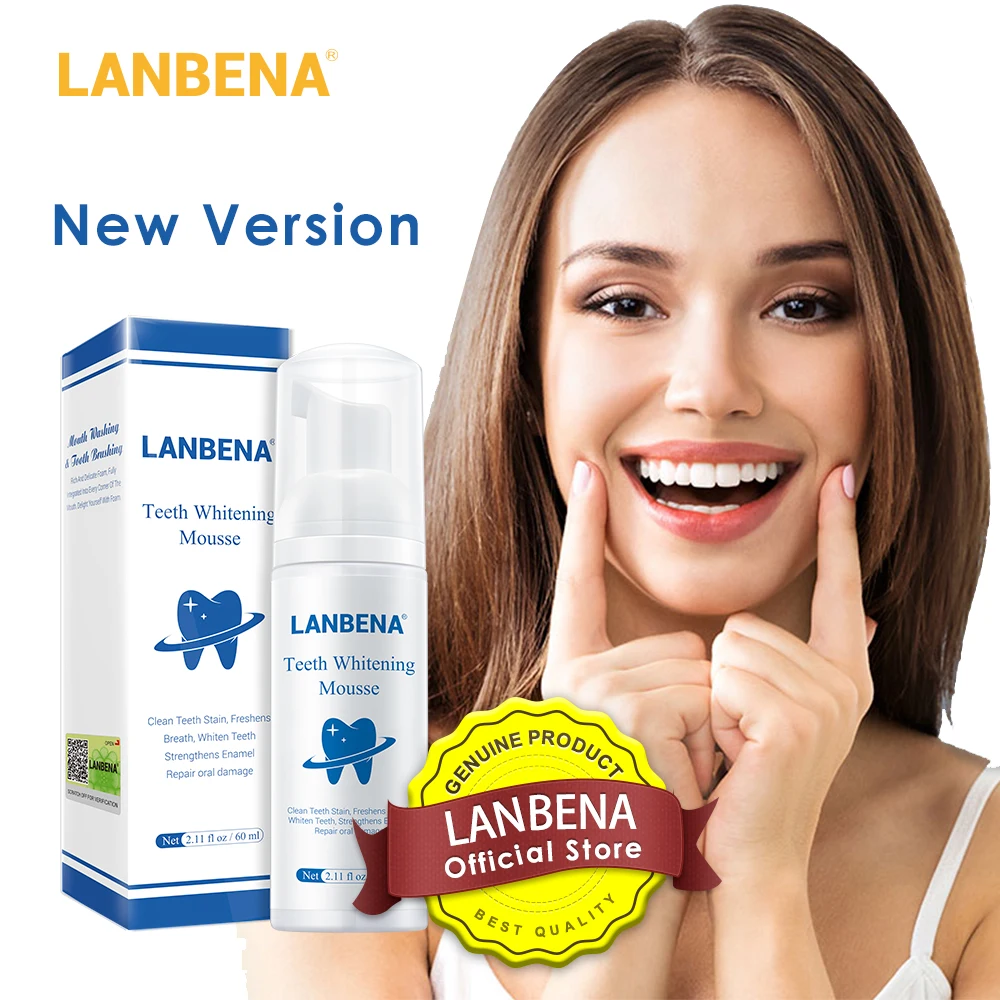 LANBENA Teeth Whitening Mousse Toothpaste Dental Oral Hygiene Remove Stains Plaque Teeth Cleaning Tooth White Tool New Version
LANBENA Teeth Whitening Mousse Toothpaste Dental Oral Hygiene Remove Stains Plaque Teeth Cleaning Tooth White Tool New Version