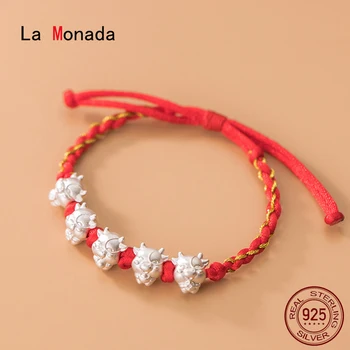 La Monada Woven Red Thread For Hand 925 Sterling Silver Bracelet Red Thread String Rope Bracelets For Women Silver 925 Zodiac Ox 
La Monada Woven Red Thread For Hand 925 Sterling Silver Bracelet Red Thread String Rope Bracelets For Women Silver 925 Zodiac Ox