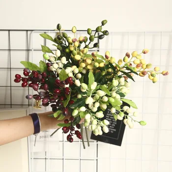 5pcs/lot Artificial Flower Olive Fruit Bean Branch Bouquet Greenery Flower Plant For Shop Window Decoration
5pcs/lot Artificial Flower Olive Fruit Bean Branch Bouquet Greenery Flower Plant For Shop Window Decoration