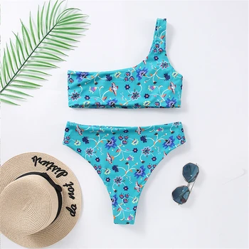 2020 Sexy Bikini One Shoulder Swimsuit Women Swimwear Beachwear Bikini Set Female Bathing suit Retro Floral Print Biquni
2020 Sexy Bikini One Shoulder Swimsuit Women Swimwear Beachwear Bikini Set Female Bathing suit Retro Floral Print Biquni