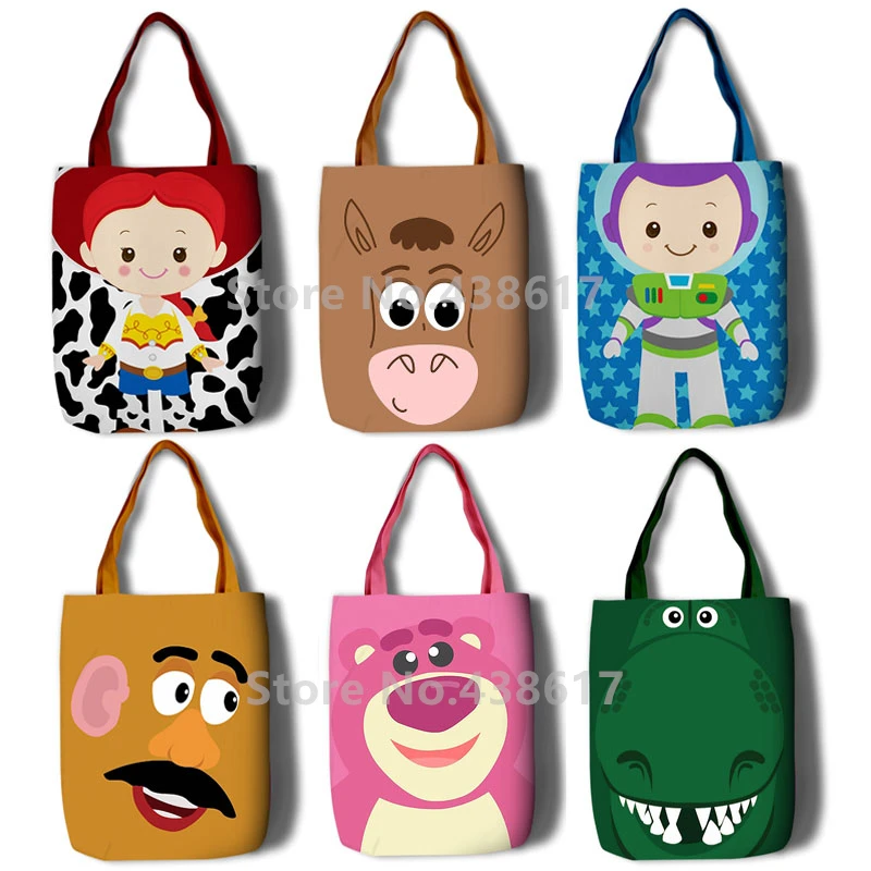 Toy Story Woody Jessie Buzz Lightyear Bullseye Rex Bear Potato Head Girls Women Canvas Shoulder Bag Large Handbag Shopping Bags
Toy Story Woody Jessie Buzz Lightyear Bullseye Rex Bear Potato Head Girls Women Canvas Shoulder Bag Large Handbag Shopping Bags