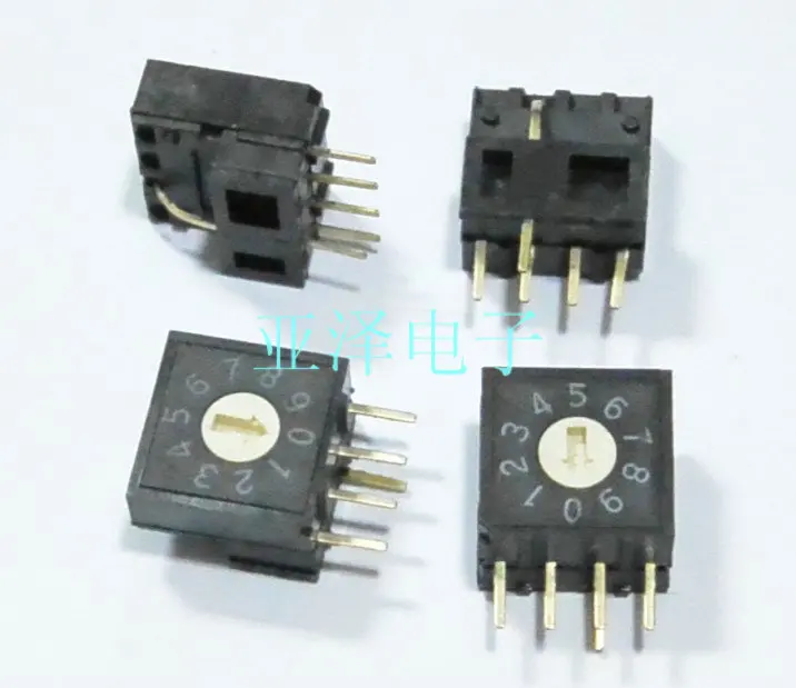 5PCS/LOT Taiwan DIP round up to 0-9/10 bits, 8421C yards, RV3 rotary dial code, switch 4:1, positive code 
5PCS/LOT Taiwan DIP round up to 0-9/10 bits, 8421C yards, RV3 rotary dial code, switch 4:1, positive code
