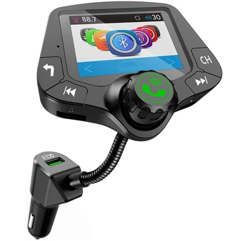 

Bluetooth FM Transmitter for Car, Wireless Radio Adapter Hands-Free Kit 2.0 Inch Color User Interface Display