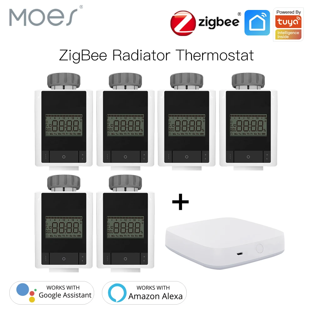 Tuya ZigBee 3.0 Smart Thermostatic Radiator Valve Home Thermostat Heater TRV Voice Control with Alexa Google home Smart Life
Tuya ZigBee 3.0 Smart Thermostatic Radiator Valve Home Thermostat Heater TRV Voice Control with Alexa Google home Smart Life