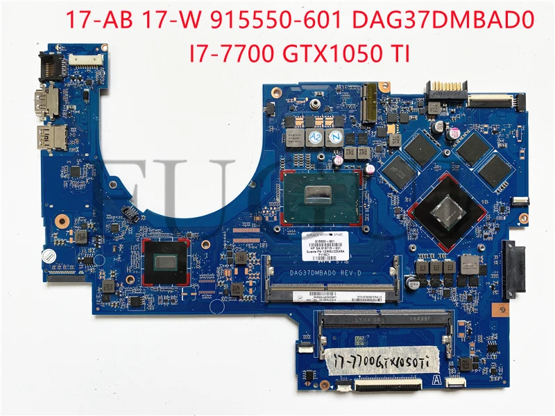 Материнская плата для ноутбука 915550-601 DAG37DMBAD0 HP 17-AB 17-W WITHI7-7700 GTX1050 TI 4 ГБ полностью
