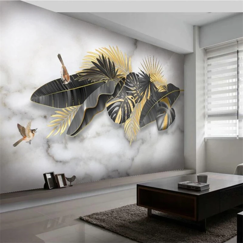 beibehang Custom 3d wallpaper Nordic minimalist hand-painted tropical plants leaves birds Jazz white marble background wallpaper
beibehang Custom 3d wallpaper Nordic minimalist hand-painted tropical plants leaves birds Jazz white marble background wallpaper