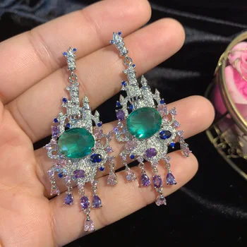 S925 Silver Needle 2019 New Color Rainbow Zircon Czastle Fashion Drop Green Gem Earrings For Women
S925 Silver Needle 2019 New Color Rainbow Zircon Czastle Fashion Drop Green Gem Earrings For Women