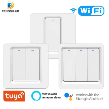 Tuya EU Smart Remote Switch Light Timer Switch WiFi Tuya 1/2/3 Gang Smart Home Wall Wireless Switch Google Assistant Alexa
Tuya EU Smart Remote Switch Light Timer Switch WiFi Tuya 1/2/3 Gang Smart Home Wall Wireless Switch Google Assistant Alexa