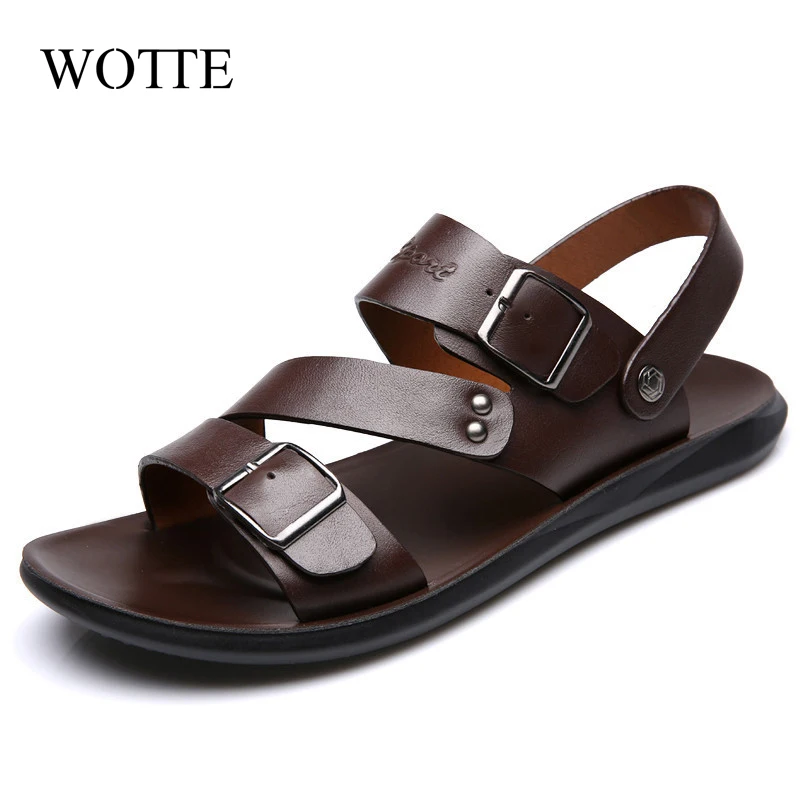 WOTTE Leather Sandals for Men Summer Sandals Casual Shoes Men Sendel New Fashion Mens Beach Sandals Sandale Homme Cuir
WOTTE Leather Sandals for Men Summer Sandals Casual Shoes Men Sendel New Fashion Mens Beach Sandals Sandale Homme Cuir