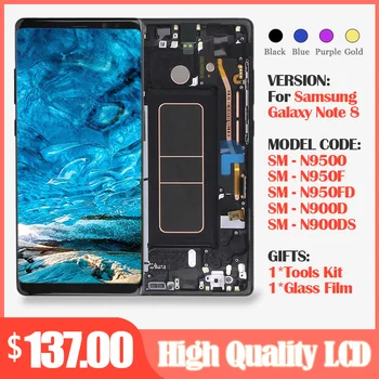 Super Amoled 6.3'' Display LCD for SAMSUNG Galaxy Note8 N9500 N950F N900D N900DS Display +Touch Screen Digitizer with Frame
Super Amoled 6.3'' Display LCD for SAMSUNG Galaxy Note8 N9500 N950F N900D N900DS Display +Touch Screen Digitizer with Frame