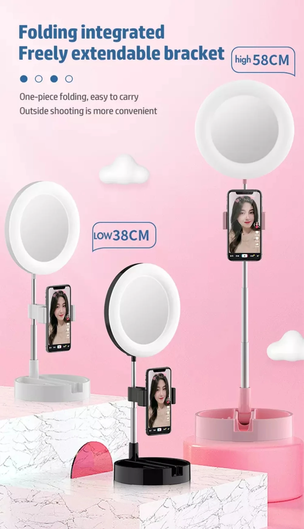 the size of ring light