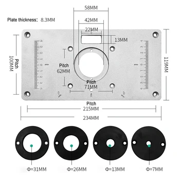 Router Table Plate 700C Aluminum Router Table Insert Plate with 4 Rings Screws for Woodworking Benches
Router Table Plate 700C Aluminum Router Table Insert Plate with 4 Rings Screws for Woodworking Benches