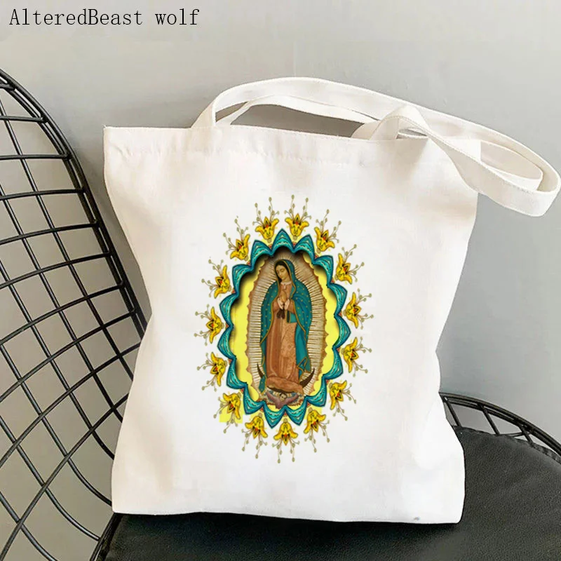Women Shopper bag Our Lady of Guadalupe Virgin Mary Bag Harajuku Shopping Canvas Shopper Bag girl Tote Shoulder Lady Bag
Women Shopper bag Our Lady of Guadalupe Virgin Mary Bag Harajuku Shopping Canvas Shopper Bag girl Tote Shoulder Lady Bag