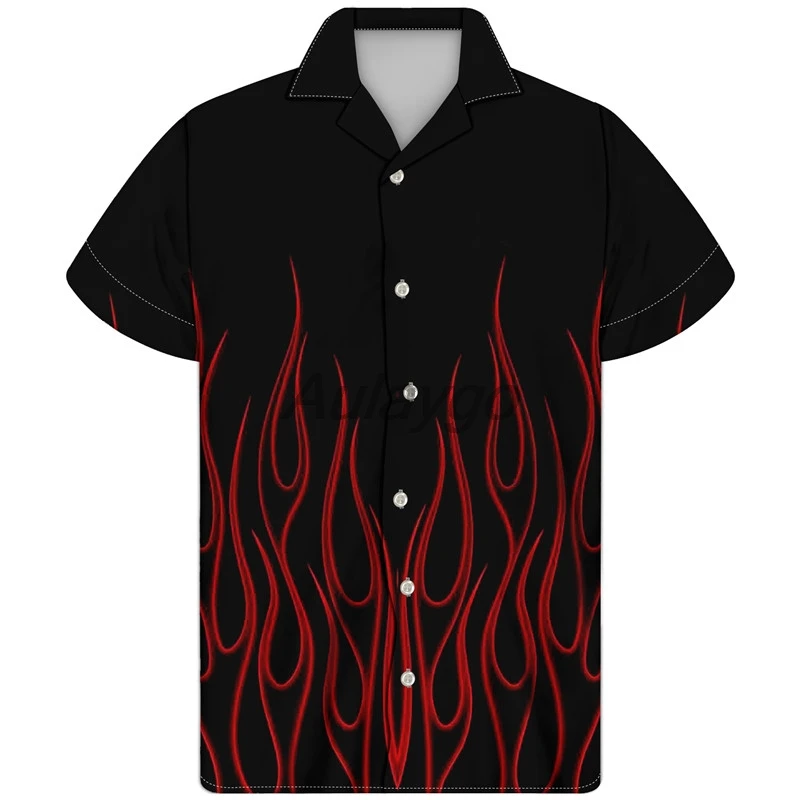 Black Button Up Shirt Flame Printed Short Sleeve Shirt Man Turn-down Collar Oversize Hawaiian Clothing Camisa Hawaiana Hombre
Black Button Up Shirt Flame Printed Short Sleeve Shirt Man Turn-down Collar Oversize Hawaiian Clothing Camisa Hawaiana Hombre