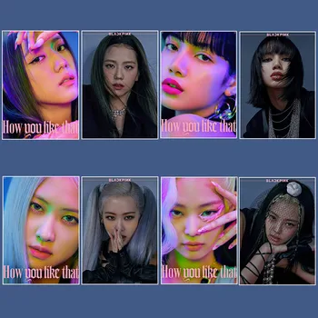 2pcs/set Kpop BLACKPINK Poster Stickers New Album <How You Like That> HD Print Self-Adhesive K-pop poster new arrivals