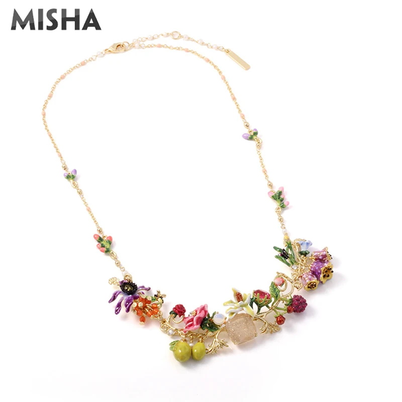 MISHA модное женское ожерелье ручной работы эмалированная глазурь драгоценные