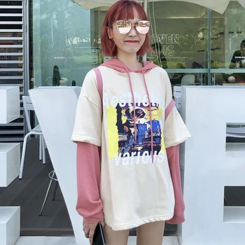 Solid Print Fake Two Pieces Sweatshirt Women Spring Autumn Plus Size Simple Loose Pullover Sweatshirt Korean Tops Streetwears
Solid Print Fake Two Pieces Sweatshirt Women Spring Autumn Plus Size Simple Loose Pullover Sweatshirt Korean Tops Streetwears