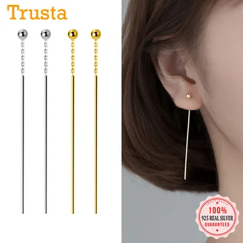 Trustdavis Genuine 925 Sterling Silver Smooth Surface Beads Stick Linked 5.4cm Ear Line Earring For Women Fine Jewelry DS1171
Trustdavis Genuine 925 Sterling Silver Smooth Surface Beads Stick Linked 5.4cm Ear Line Earring For Women Fine Jewelry DS1171