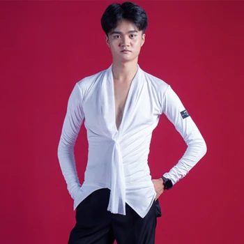 Latin Dance Top Male Sexy V-Neck Long Sleeve Shirt Rumba Cha Cha Samba Tango Dancing Clothes Competition Performance Wear DN4519
Latin Dance Top Male Sexy V-Neck Long Sleeve Shirt Rumba Cha Cha Samba Tango Dancing Clothes Competition Performance Wear DN4519