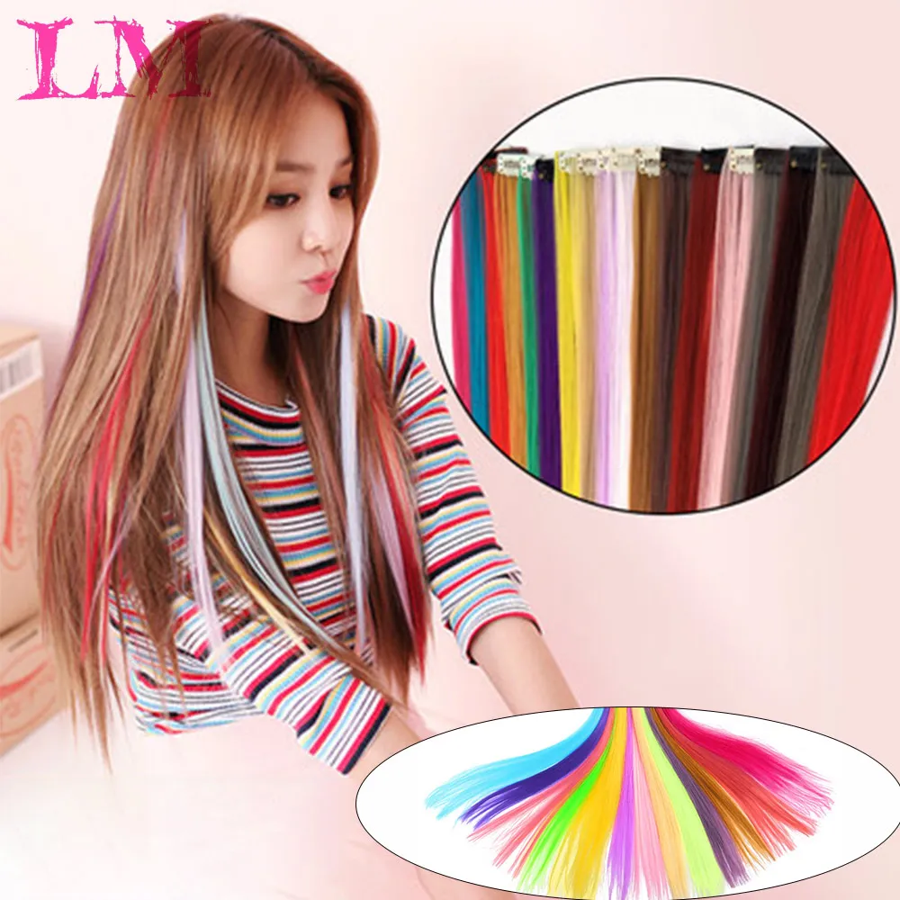 LM 22inch Long Straight Curl Hair Piece Hair Extensions Clip In Highlight Rainbow Hair Pink Synthetic Hair Strands on Clips
LM 22inch Long Straight Curl Hair Piece Hair Extensions Clip In Highlight Rainbow Hair Pink Synthetic Hair Strands on Clips
