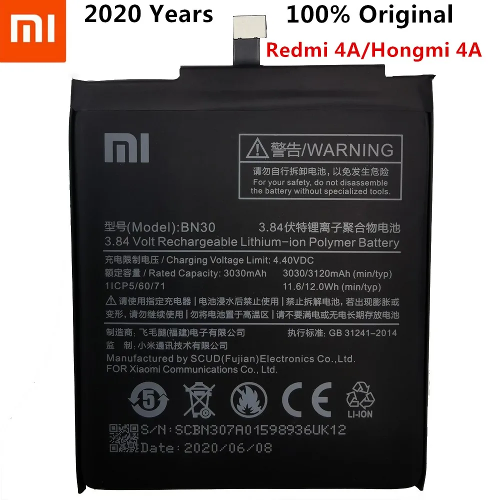For Xiaomi Redmi 4A Battery BN30 3120mAh Battery for Redrice 4A Hongmi 4A Battery Batterie Bateria Accumulator Smart Phone
For Xiaomi Redmi 4A Battery BN30 3120mAh Battery for Redrice 4A Hongmi 4A Battery Batterie Bateria Accumulator Smart Phone