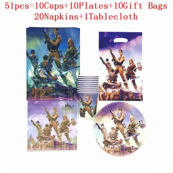 Disposable Tableware 51PCS/81PCS Game Fortress Night Birthday Design Paper Plate +Cups+Napkins+Gift Bags Birthday Party Supplies
Disposable Tableware 51PCS/81PCS Game Fortress Night Birthday Design Paper Plate +Cups+Napkins+Gift Bags Birthday Party Supplies