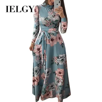 IELGY Hot women's autumn new European and American style flower print short sleeve large swing dress clothing
IELGY Hot women's autumn new European and American style flower print short sleeve large swing dress clothing