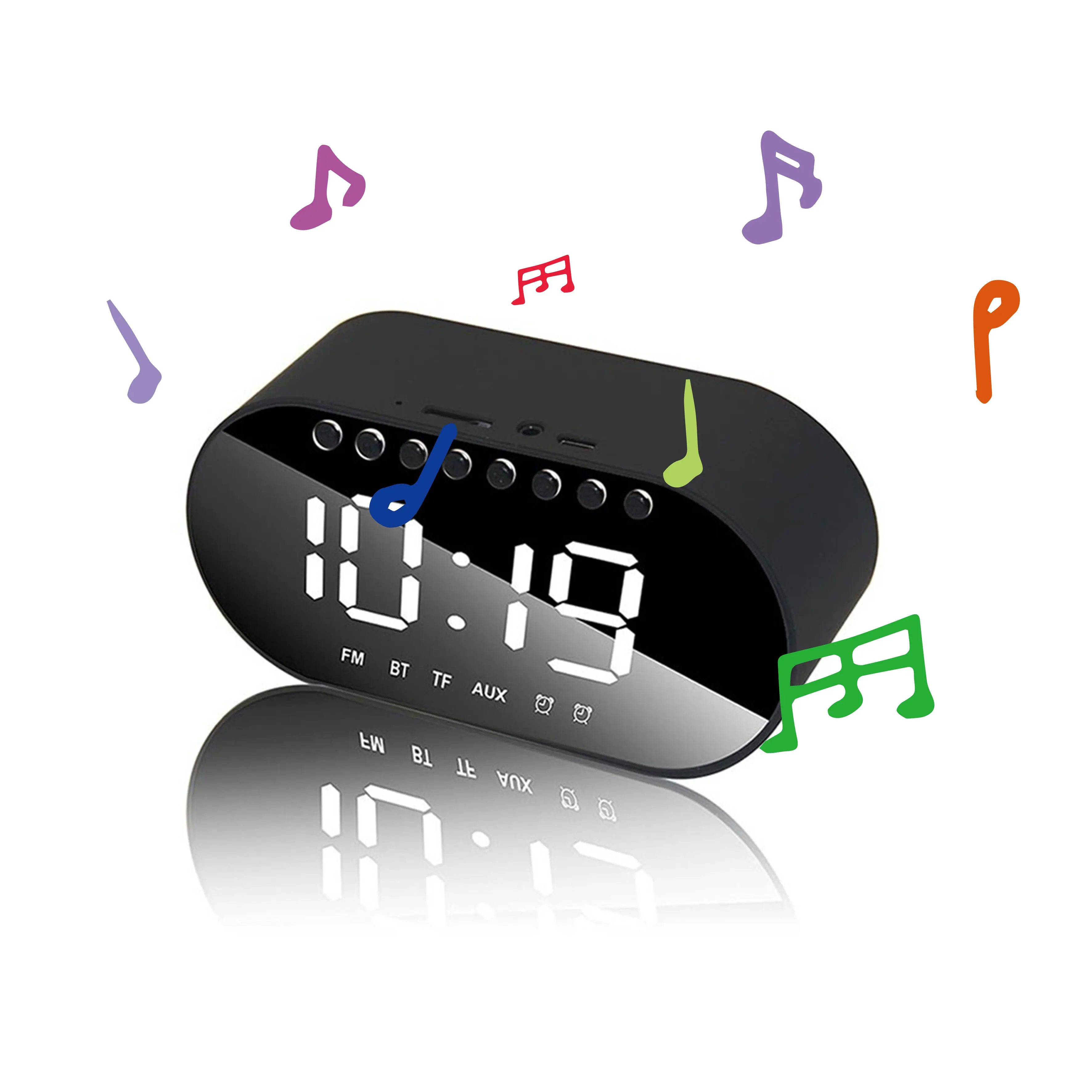 Портативный Bluetooth динамик поддержка температуры ЖК-дисплей FM радио Будильник