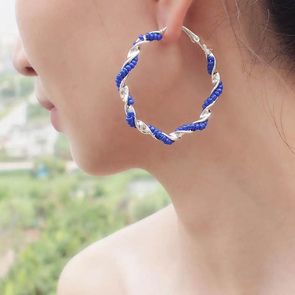 Multicolor Beads Twisted Hoop Earrings Handmade Resin Beads Fine Circle Big Earrings For Women Female Jewelry UKMOC
Multicolor Beads Twisted Hoop Earrings Handmade Resin Beads Fine Circle Big Earrings For Women Female Jewelry UKMOC