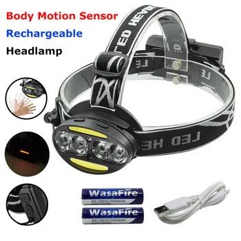 Body Motion Sensor LED Headlamp 6 Leds Rechargeable Headlight 7 Modes Waterproof Head Torch Lamp with 18650 Battery for Camping
Body Motion Sensor LED Headlamp 6 Leds Rechargeable Headlight 7 Modes Waterproof Head Torch Lamp with 18650 Battery for Camping