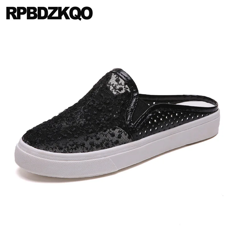 Trainers Sneakers Glitter Autumn Spring Bling Sequins Single Shoes Breathable Round Toe Mules Flats Women Mesh Soft Sequin Black | Обувь